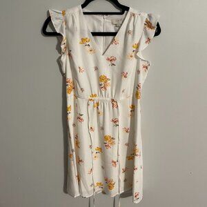 Loft floral ruffle dress